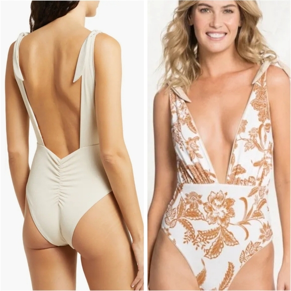 New Maaji Reversible Nacar Faena Metallic One Piece Swimsuit in Open Bei… - Picture 2 of 11